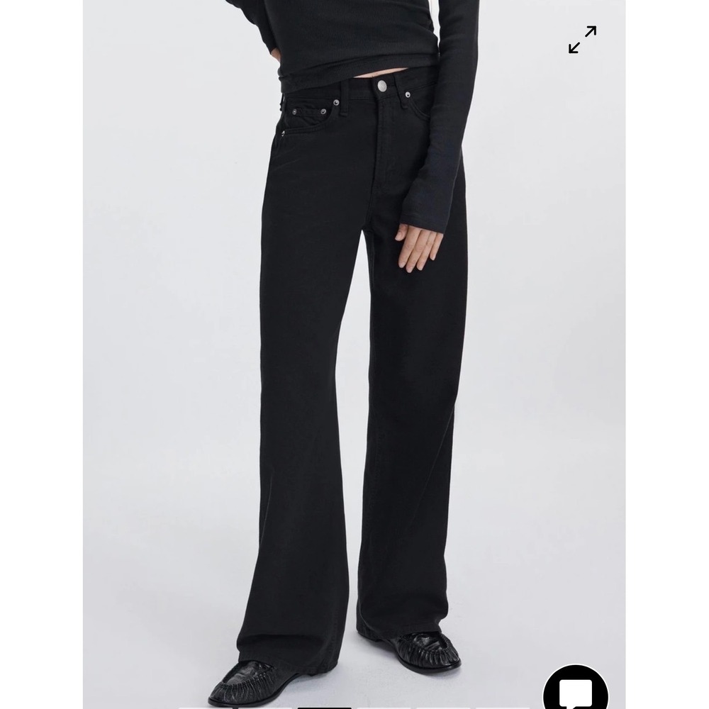 Rag & Bone Wide Leg The Logan Jeans Black Denim 28 - Picture 2 of 8